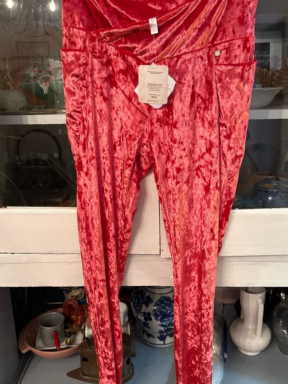 Red Velvet Leggings - Soft Stretch Leggings
